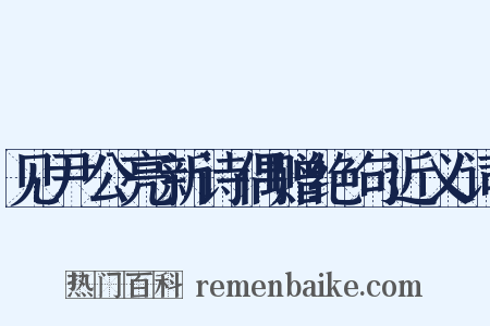 见尹公亮新诗偶赠绝句近义词是什么意思的图片